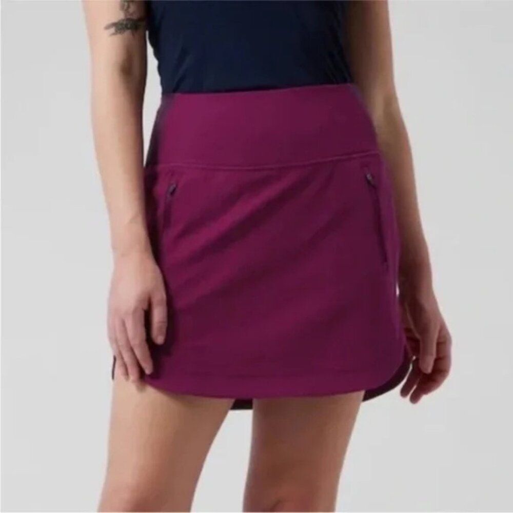Athleta Exotic Fuchsia Purple Fairway High Rise Golf Skort 16” NWT Size XS Sport
